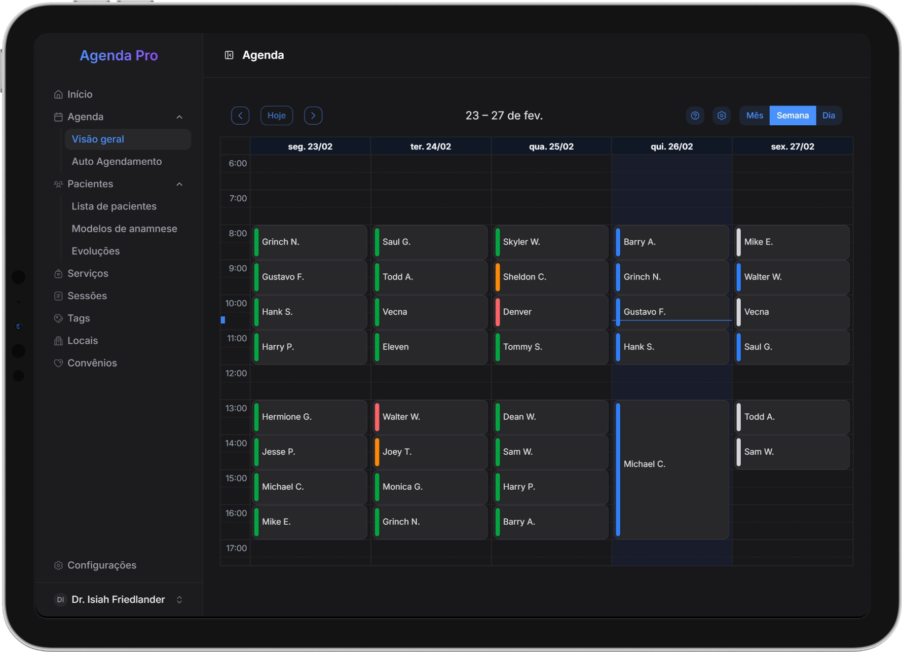 Veja sua agenda com clareza