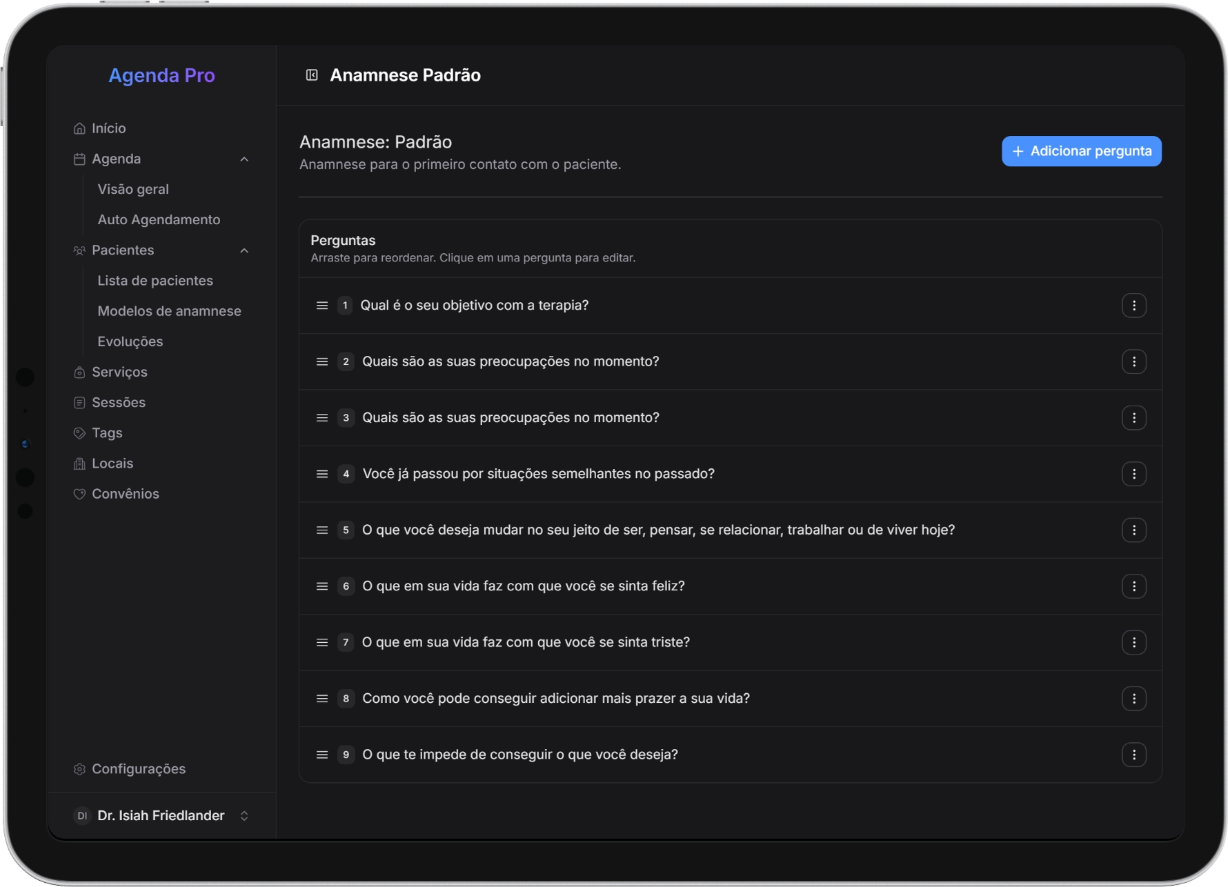 Anamnese do seu jeito