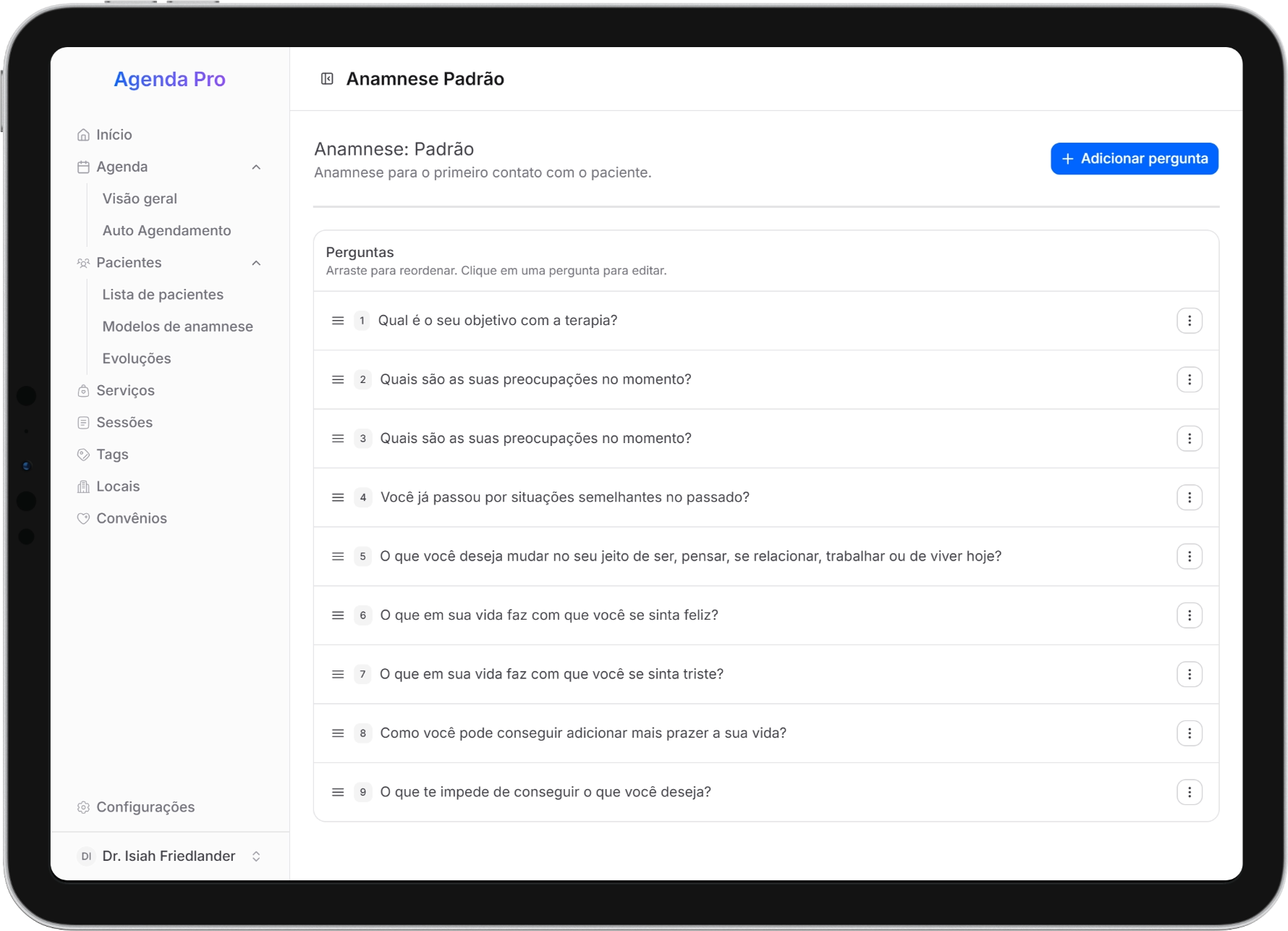 Anamnese do seu jeito